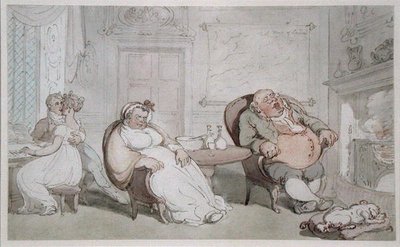 Um Beijo Roubado (aguarela sobre papel) de Thomas Rowlandson