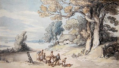 A View on the Isle of Wight (aguarela sobre papel) de Thomas Rowlandson