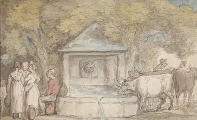 Uma fonte da aldeia de Thomas Rowlandson