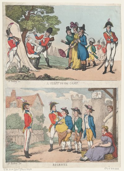 Uma Visita ao Campo, e Recrutas, 1811 ., 1811 . de Thomas Rowlandson