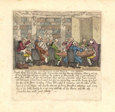 Um grupo de escritores jantando na casa de um cidadão rico. de Thomas Rowlandson