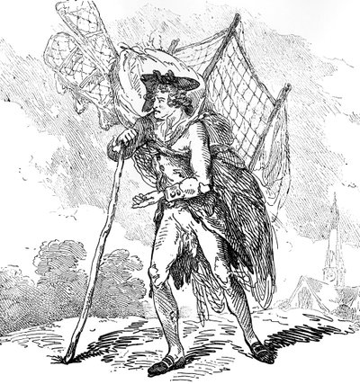 Aerostation em Cotovelos ou The Itinerant Aeronaut, 1786 de Thomas Rowlandson