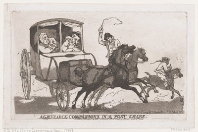 Companheiros agradáveis em uma carruagem de correio, 5 de junho de 1790., 5 de junho de 1790. de Thomas Rowlandson