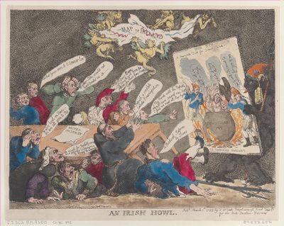 Um uivo irlandês, 1º de março de 1799., 1º de março de 1799. de Thomas Rowlandson