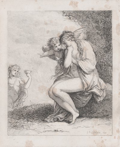 Ariadne em Naxos abordada por Baco, ca. 1790., c. 1790. de Thomas Rowlandson