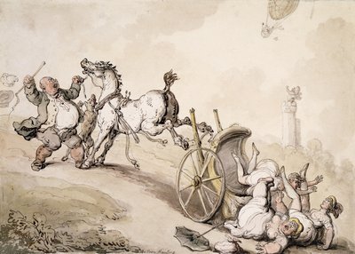 Caça de balão perto da loucura de Lady James, de Thomas Rowlandson