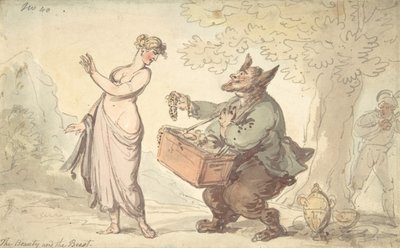 A Bela e a Besta, século 18-19. de Thomas Rowlandson.