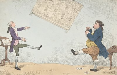 Billy Lackbeard e Charley Blackbeard jogando no Football, 7 de fevereiro de 1784., 7 de fevereiro de 1784. de Thomas Rowlandson