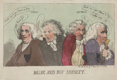 Lealdade aos Blue e aos Buf de Thomas Rowlandson