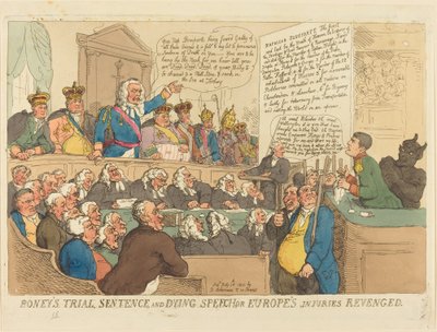 Julgamento, sentença e discurso de morte de Boney de Thomas Rowlandson