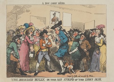 O Herói do Box-Lobby, O Valentão Marcado ou O Burro Despojado da Pele de Leão de Thomas Rowlandson