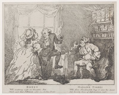Bozzy e Madame Piozzi Frontispício, Bozzy e Piozzi por Peter Pindar, 1780-86., 1780-86. de Thomas Rowlandson