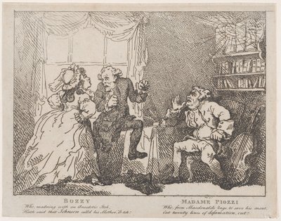 Bozzy e Madame Piozzi Frontispício, Bozzy e Piozzi por Peter Pindar, 1780-86., 1780-86. de Thomas Rowlandson