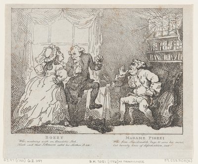 Bozzy e Madame Piozzi Frontispício, Bozzy e Piozzi por Peter Pindar, 1780-86., 1780-86. de Thomas Rowlandson