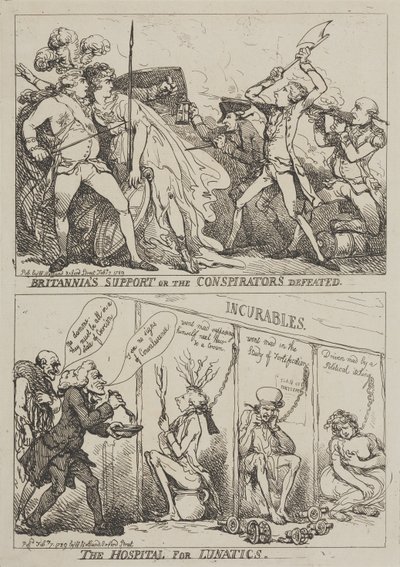 O apoio da Britânia ou a derrota dos conspiradores — O Hospital para Doentes Mentais de Thomas Rowlandson
