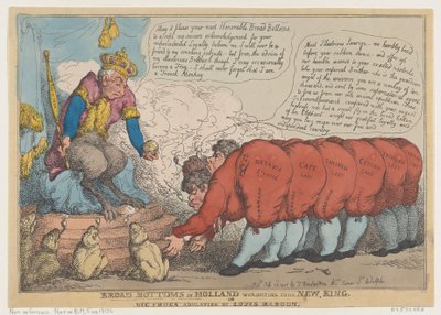 Broad Bottoms na Holanda adorando seu novo rei, 23 de julho de 1806., 23 de julho de 1806. de Thomas Rowlandson