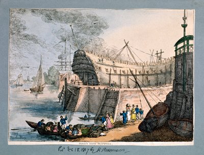 Brunswick Dock, Blackwall, Londres, 1806 de Thomas Rowlandson