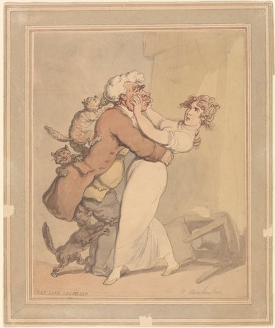 Gato como um namorado de Thomas Rowlandson