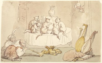 Gatos e macacos de Thomas Rowlandson