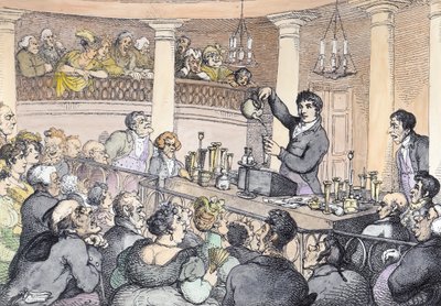Palestras Químicas, c.1809 (coloração posterior) de Thomas Rowlandson