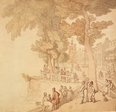 Cheyne Walk, Londres, final do século XVIII e início do século XIX de Thomas Rowlandson