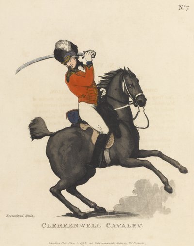 Cavalaria Clerkenwell, c.1799 (aquatinta colorida) de Thomas Rowlandson