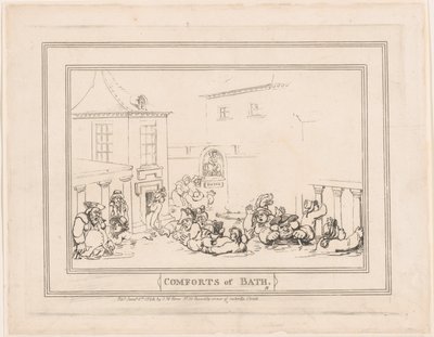 Os prazeres do banho, Placa 7 de Thomas Rowlandson