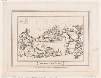 Comforts of Bath, Placa 9, 6 de Janeiro de 1798., 6 de Janeiro de 1798. de Thomas Rowlandson