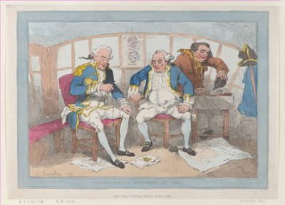 Commanders Engaged at Sea, [1785], reeditado em 1º de julho de 1802., [1785], reeditado em 1º de julho de 1802. de Thomas Rowlandson