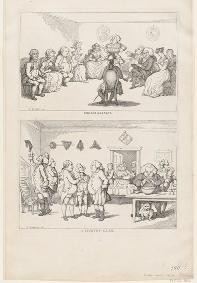Conversação e um Country Club, 1806-11., 1806-11. de Thomas Rowlandson