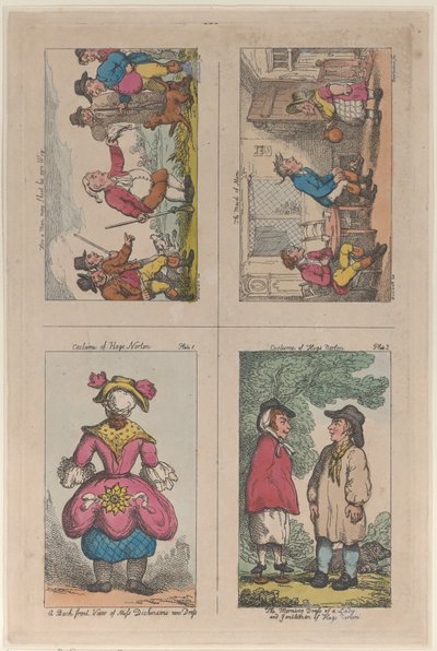 Traje de Porcos Norton, Como um homem pode atirar sua própria peruca, e A Dama de Mim, 1809., 1809. de Thomas Rowlandson