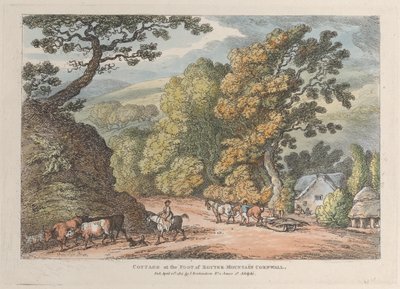 Casa de campo no sopé da Router Mountain Cornwall, de Views in Cornwall, abril..., 12 de abril de 1812. de Thomas Rowlandson