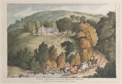 Casa de campo perto do Devils Jump no Ducado da Cornualha, de Views in Cornwall, 12 de abril de 1812. de Thomas Rowlandson