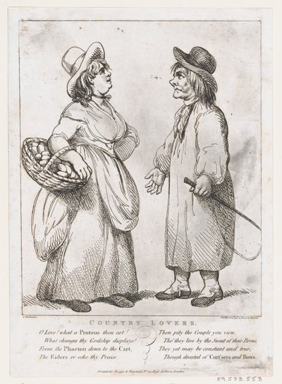 Country Lovers, 15 de março de 1798., 15 de março de 1798. de Thomas Rowlandson