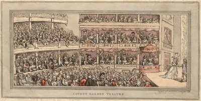 Covent Garden Theatre, pub. Henry Brookes, 1786 (gravura colorida à mão) de Thomas Rowlandson