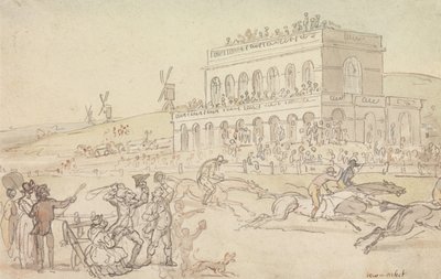 Doctor Syntax perde o seu dinheiro no hipódromo de York de Thomas Rowlandson