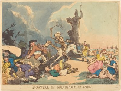 Queda do Monopólio em 1800 de Thomas Rowlandson