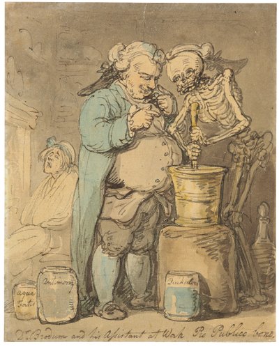 Dr. Brodum e seu Assistente como Work Pro Bono Publico de Thomas Rowlandson