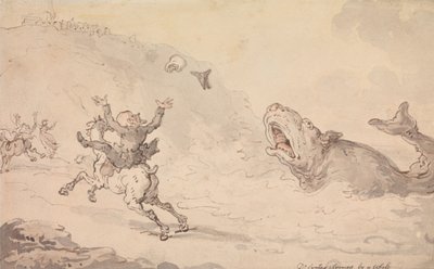 O Dr. Syntax, alarmado por uma baleia de Thomas Rowlandson