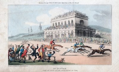 Dr. Syntax perde seu dinheiro no Race Ground de York, 1813. de Thomas Rowlandson