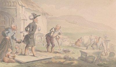 Dr Sintaxe Meditação sobre as Pedras Tumba de Thomas Rowlandson