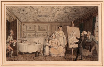 Dr. Syntax Pintar um Retrato de Thomas Rowlandson