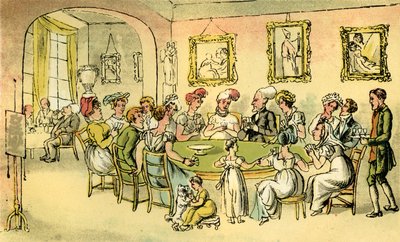 "Dr. Sintaxe em uma festa de cartões de Thomas Rowlandson