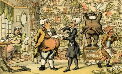 Dr. Sintaxe e livreiro de Thomas Rowlandson