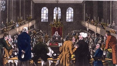 Dr. Sintaxe na Câmara dos Comuns de Thomas Rowlandson