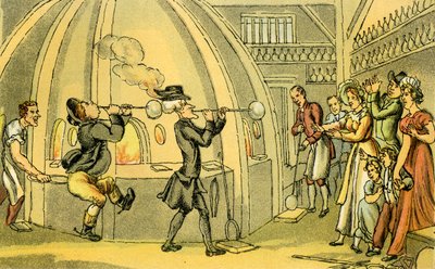 "Dr. Sintaxe na Casa de Vidro de Thomas Rowlandson