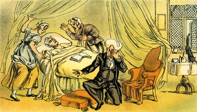 "Dr. Syntax lamentando a perda da sua esposa de Thomas Rowlandson
