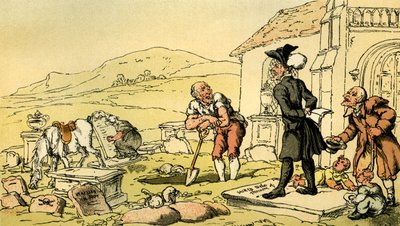 "Dr. Sintaxe a meditar nas lápides de Thomas Rowlandson