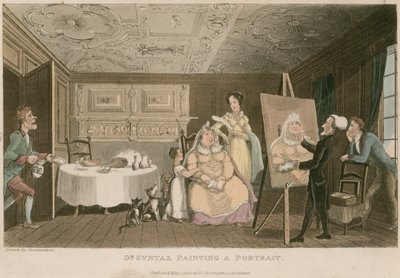 Dr Syntax pintando um retrato de Thomas Rowlandson