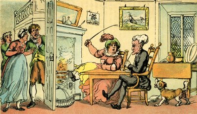 "Dr. Syntax regressou da sua digressão de Thomas Rowlandson
